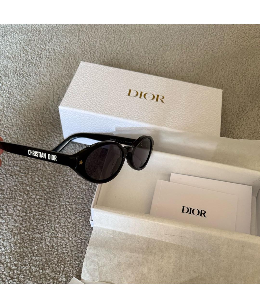 CHRISTIAN DIOR Черные пластиковые солнцезащитные очки, фото 5