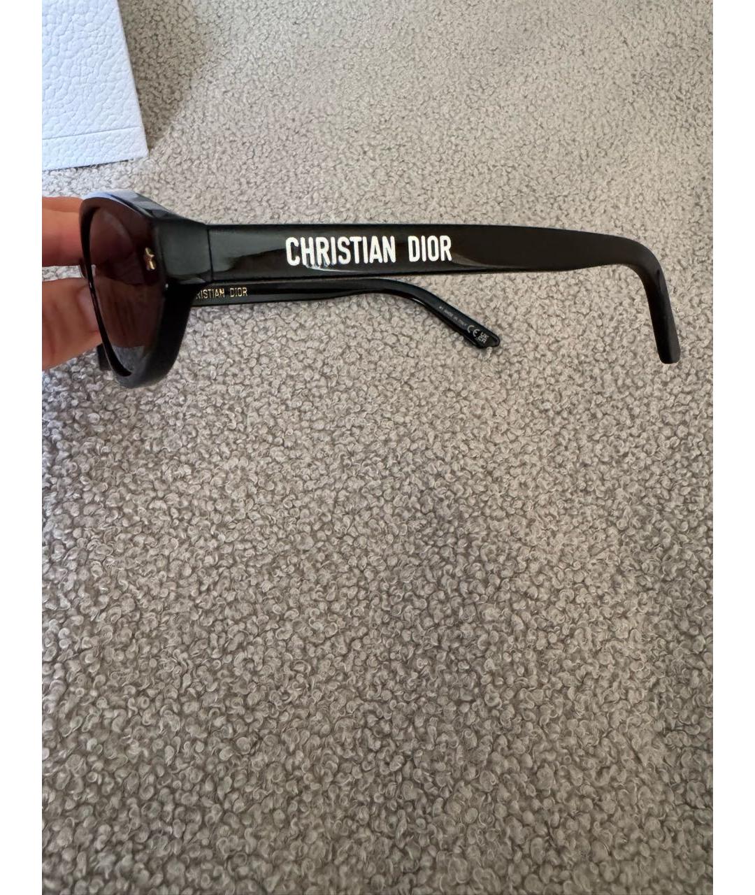 CHRISTIAN DIOR Черные пластиковые солнцезащитные очки, фото 2