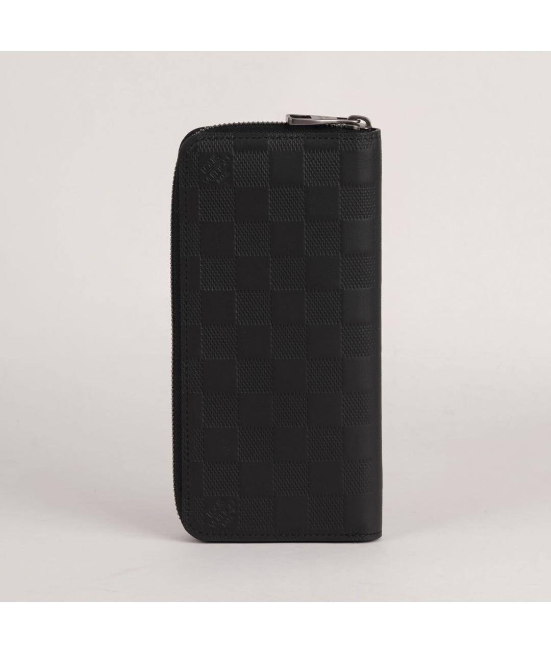 LOUIS VUITTON Черный кожаный кошелек, фото 3