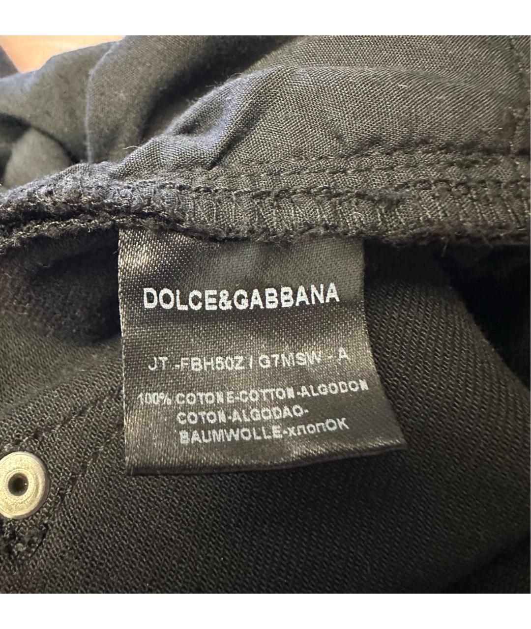 DOLCE&GABBANA Черные хлопковые джинсы слим, фото 8