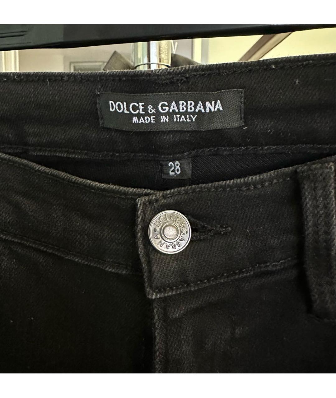 DOLCE&GABBANA Черные хлопковые джинсы слим, фото 3