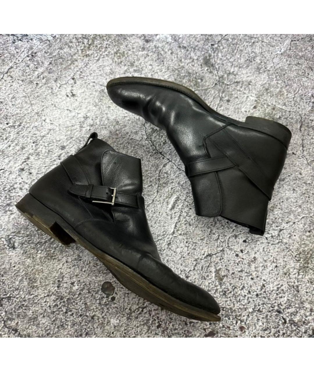 ERMENEGILDO ZEGNA XXX Черные кожаные низкие ботинки, фото 7