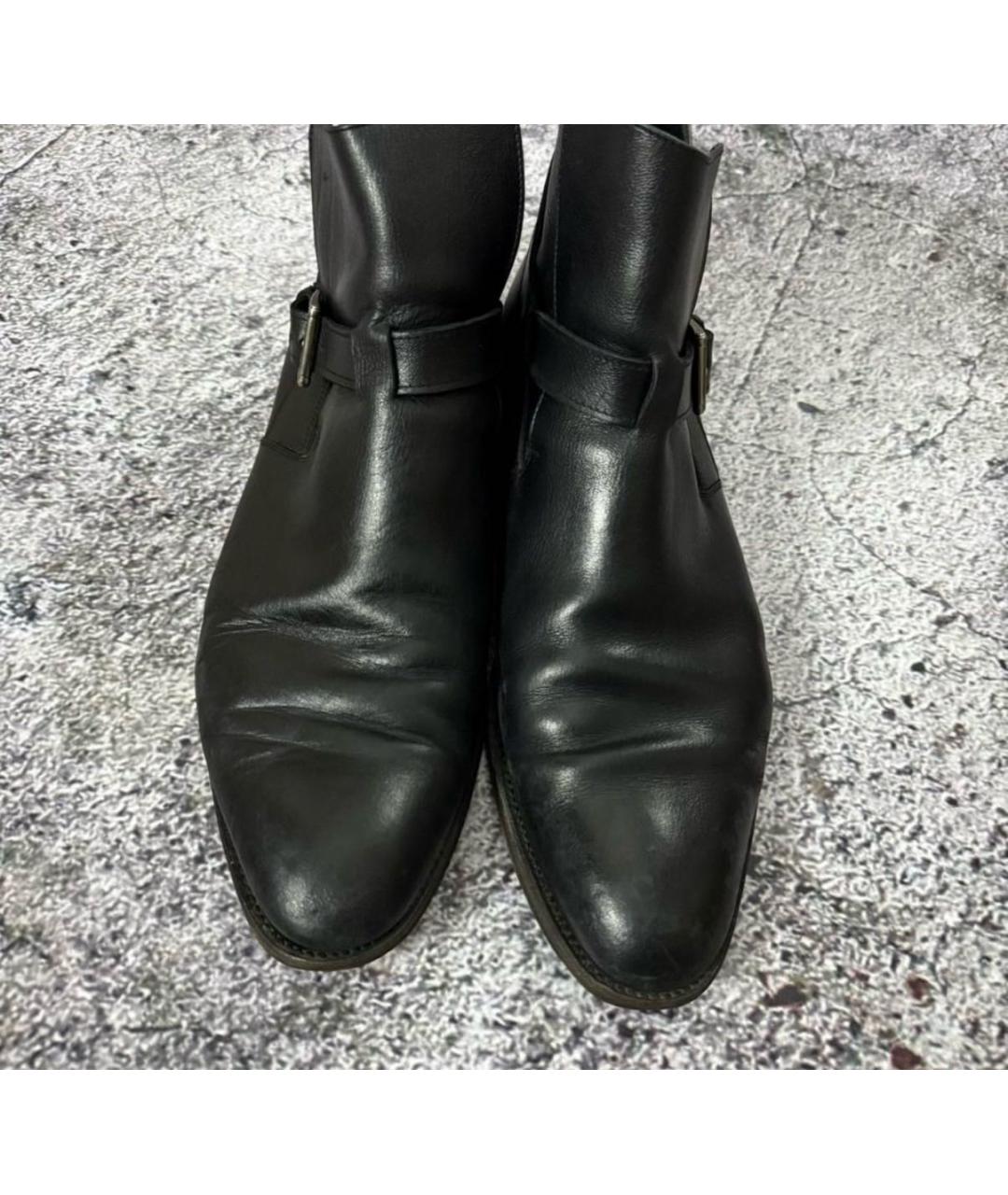 ERMENEGILDO ZEGNA XXX Черные кожаные низкие ботинки, фото 2
