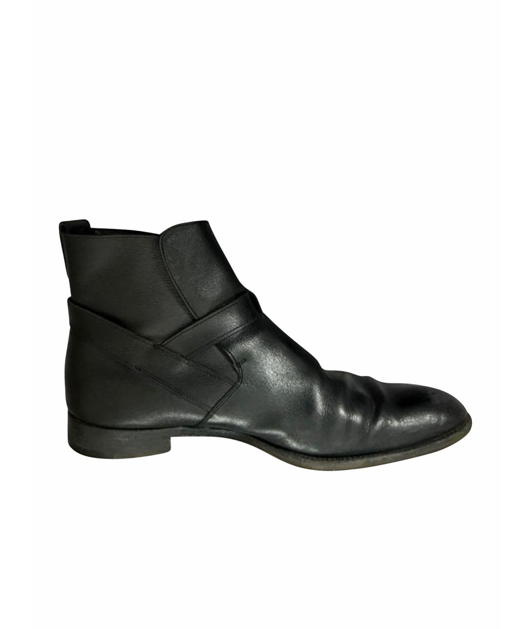 ERMENEGILDO ZEGNA XXX Черные кожаные низкие ботинки, фото 1