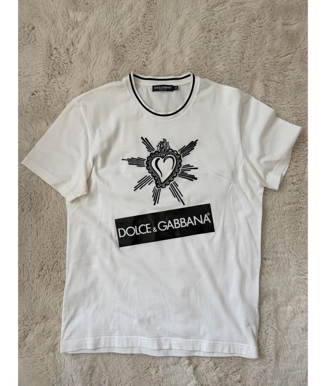 DOLCE&GABBANA Белая хлопковая футболка, фото 5