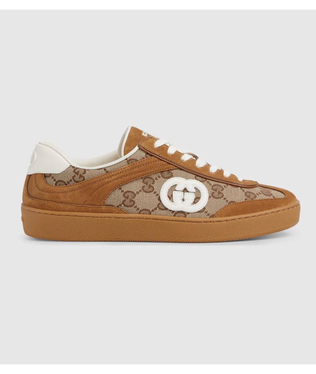 GUCCI Коричневые текстильные кроссовки, фото 9