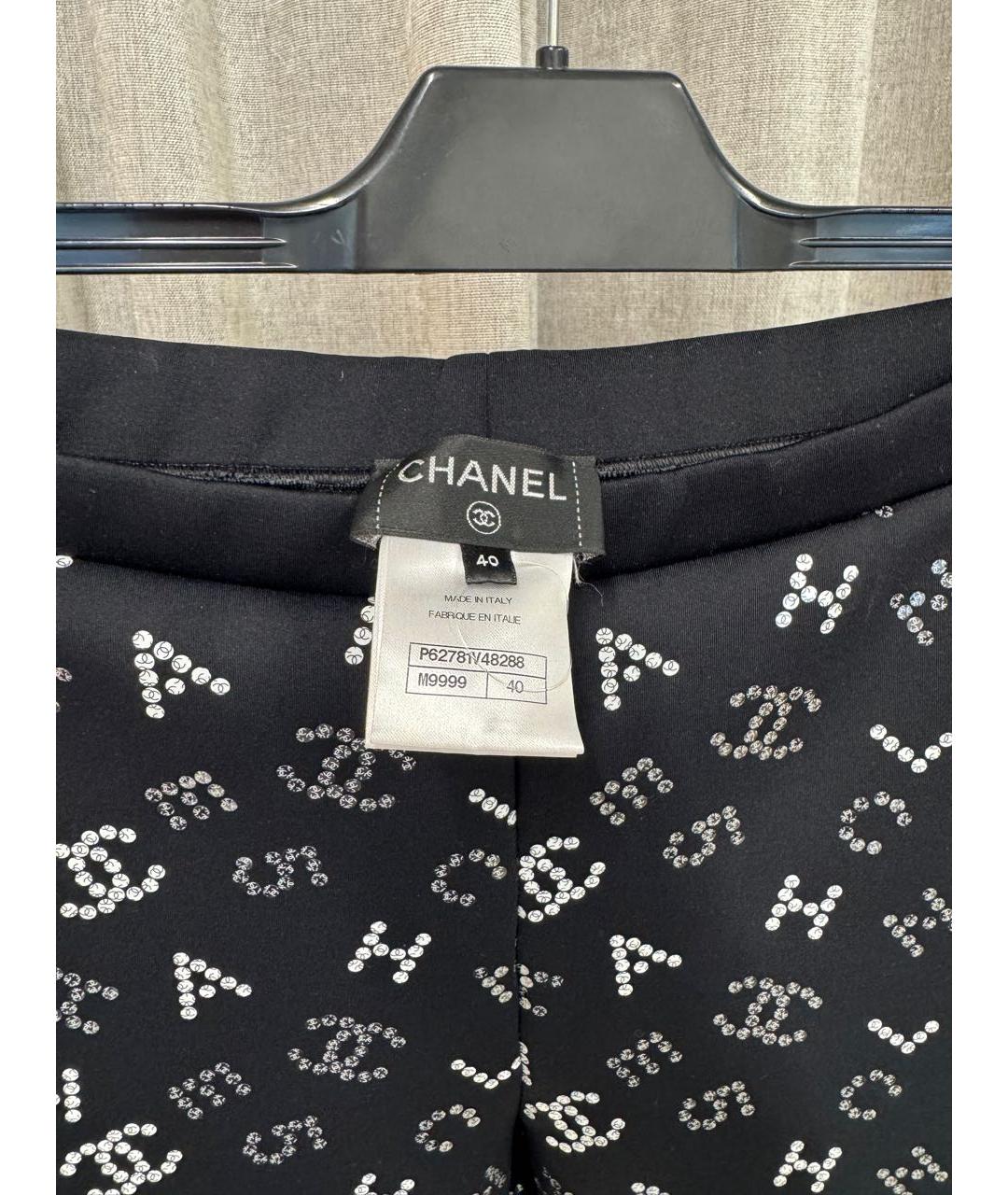 CHANEL Черные полиэстеровые леггинсы и велосипедки, фото 3