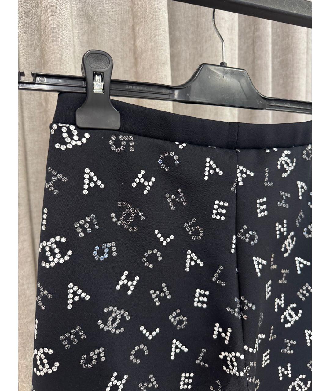 CHANEL Черные полиэстеровые леггинсы и велосипедки, фото 4