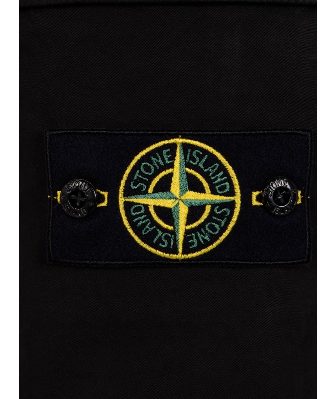 STONE ISLAND Черные хлопковые повседневные брюки, фото 6