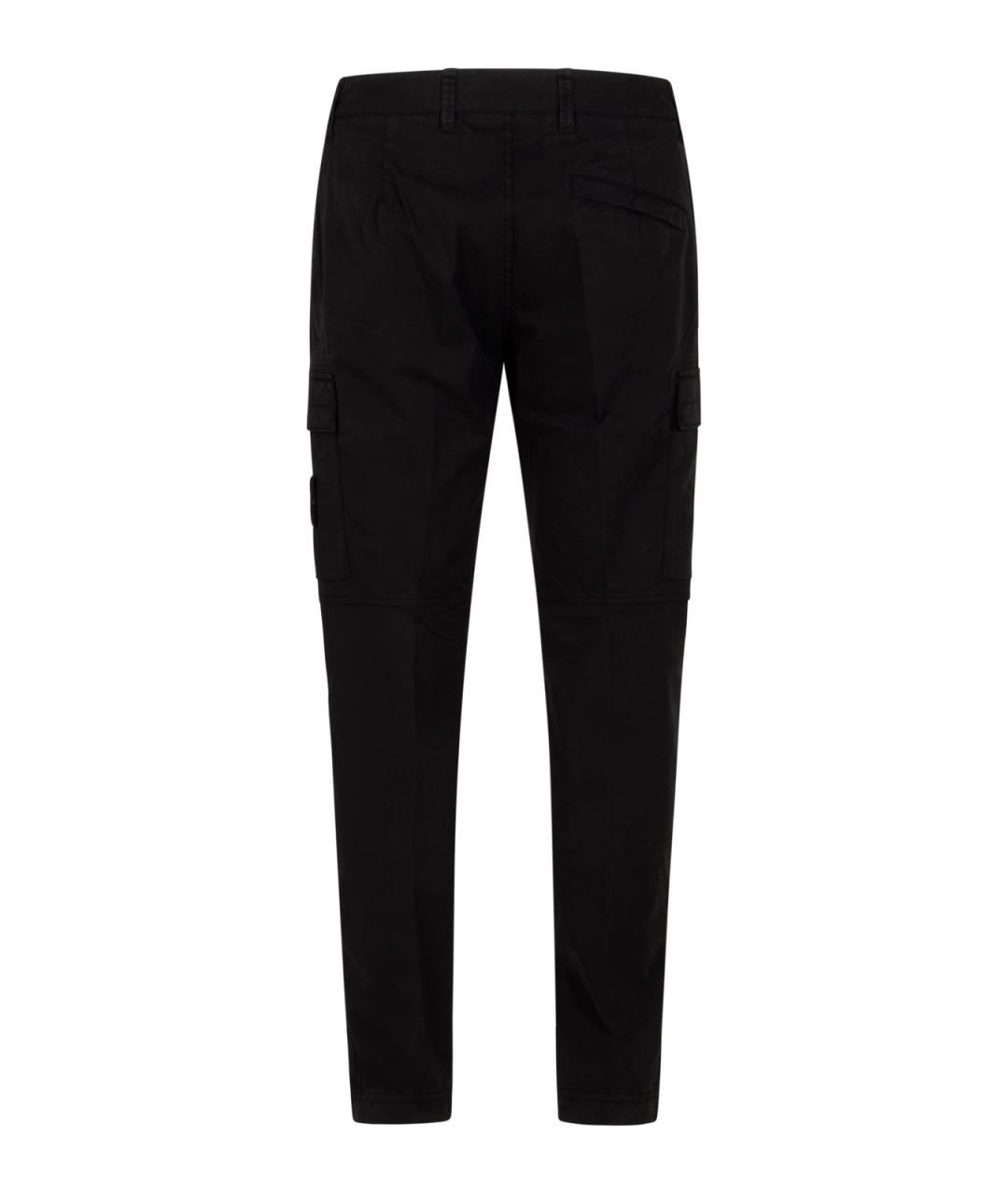 STONE ISLAND Черные хлопковые повседневные брюки, фото 4