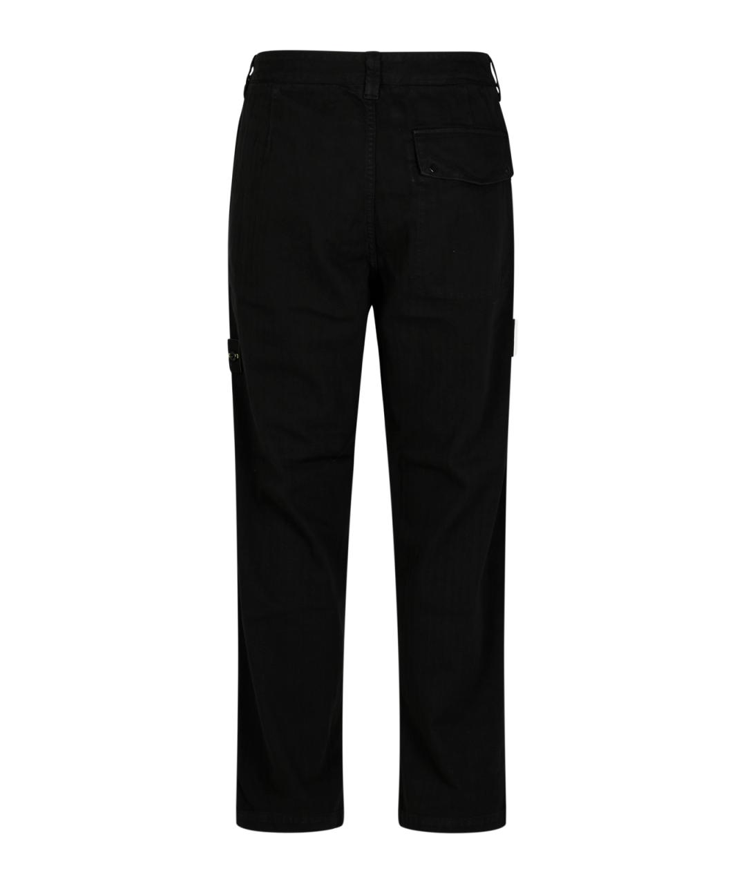 STONE ISLAND Черные хлопковые повседневные брюки, фото 4
