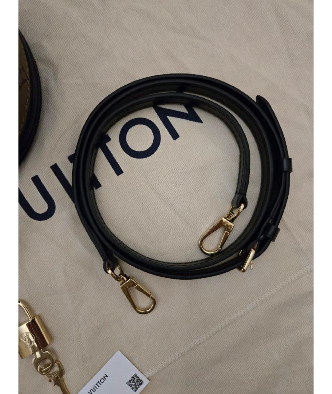 LOUIS VUITTON Коричневая кожаная сумка с короткими ручками, фото 6