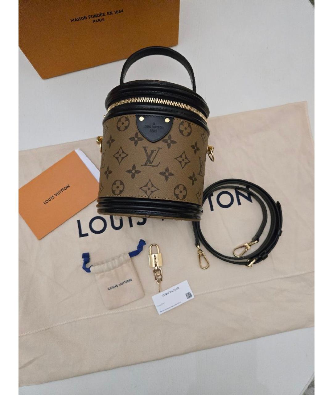LOUIS VUITTON Коричневая кожаная сумка с короткими ручками, фото 2