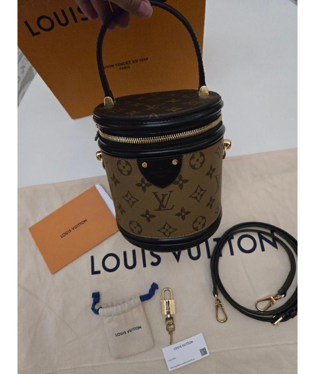 LOUIS VUITTON Коричневая кожаная сумка с короткими ручками, фото 9