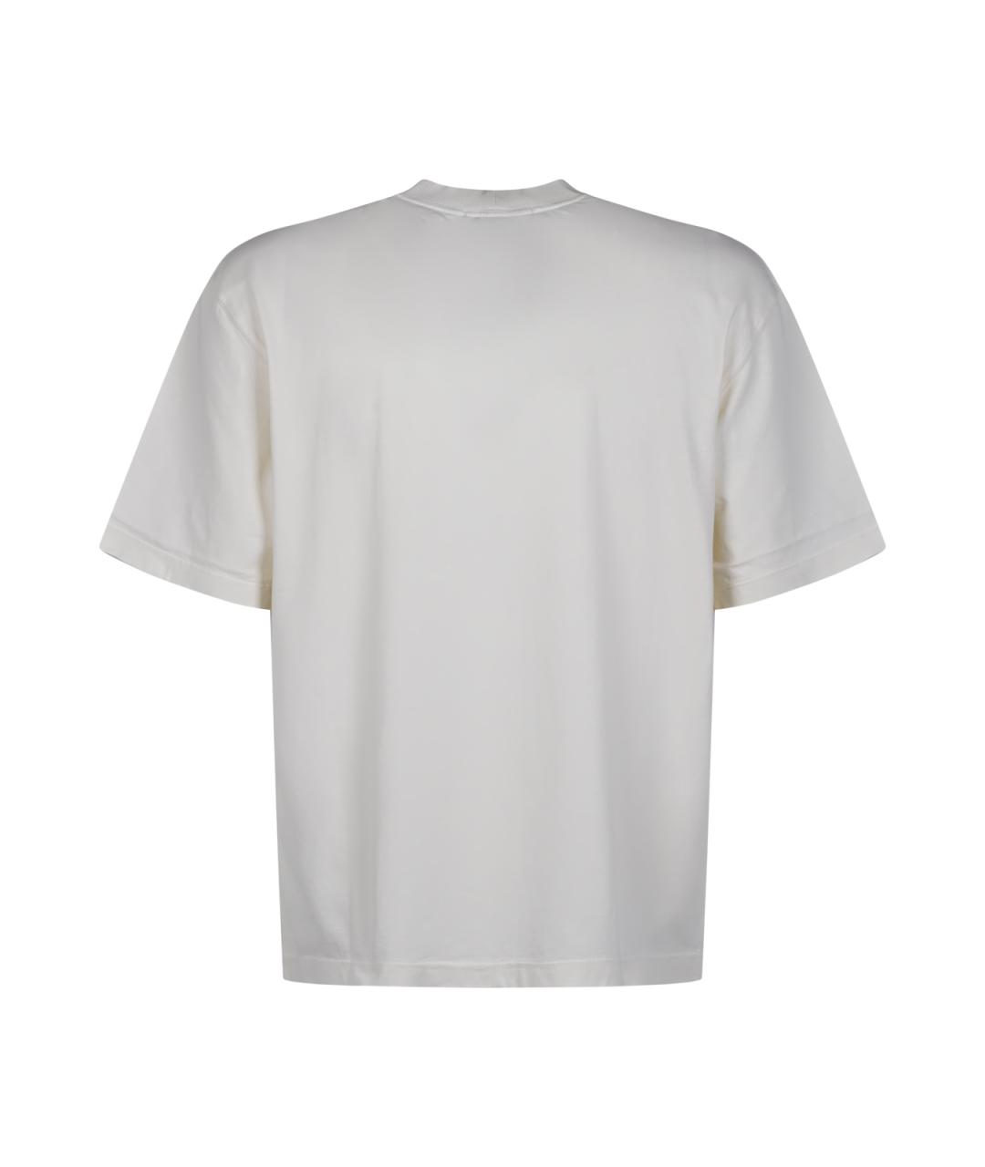 STONE ISLAND Белая хлопковая футболка, фото 4