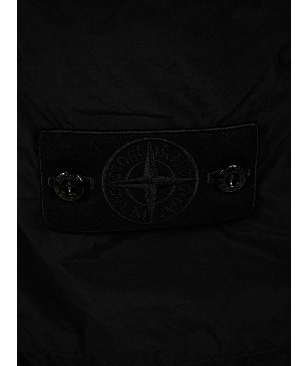 STONE ISLAND Черные полиамидовые повседневные брюки, фото 5