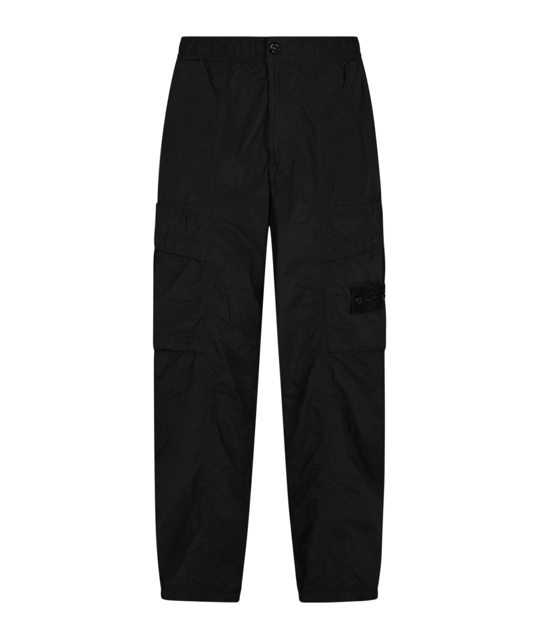 STONE ISLAND Черные полиамидовые повседневные брюки, фото 1