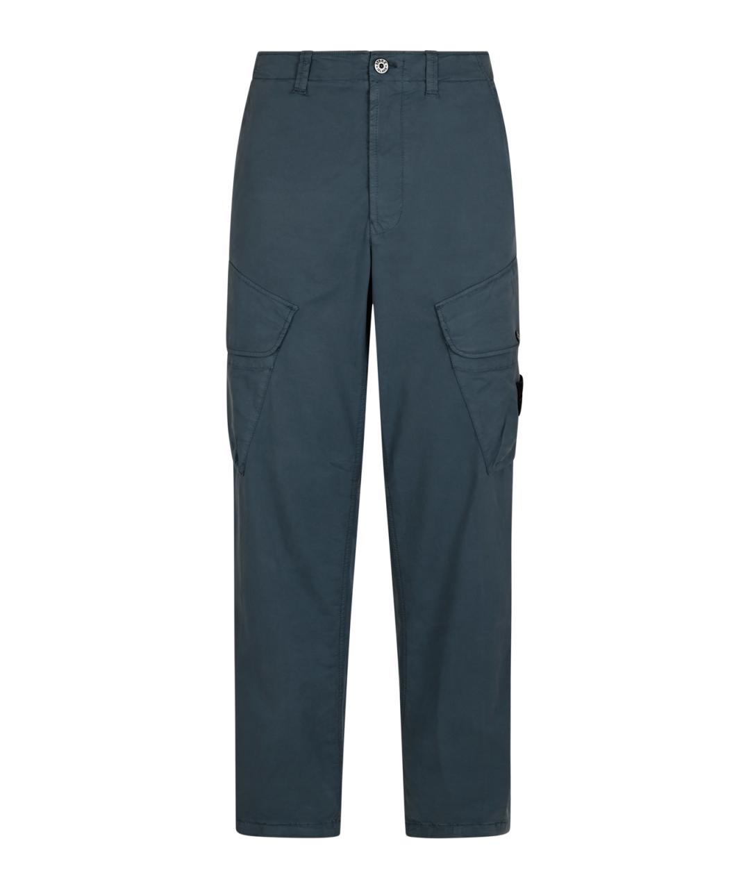 STONE ISLAND Синие хлопковые повседневные брюки, фото 1