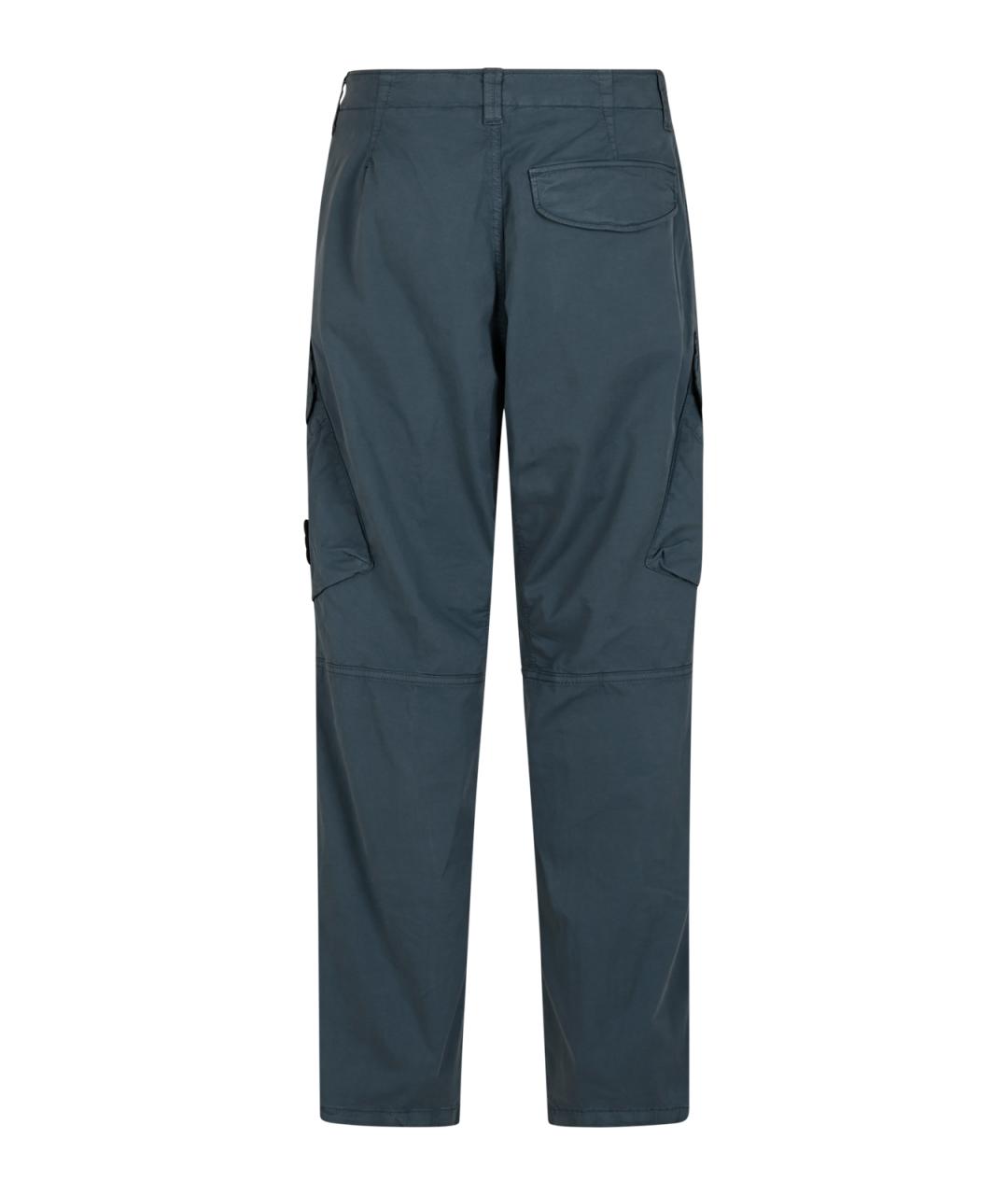 STONE ISLAND Синие хлопковые повседневные брюки, фото 3