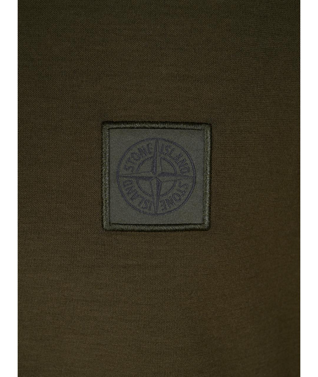 STONE ISLAND Хаки хлопковая футболка, фото 5