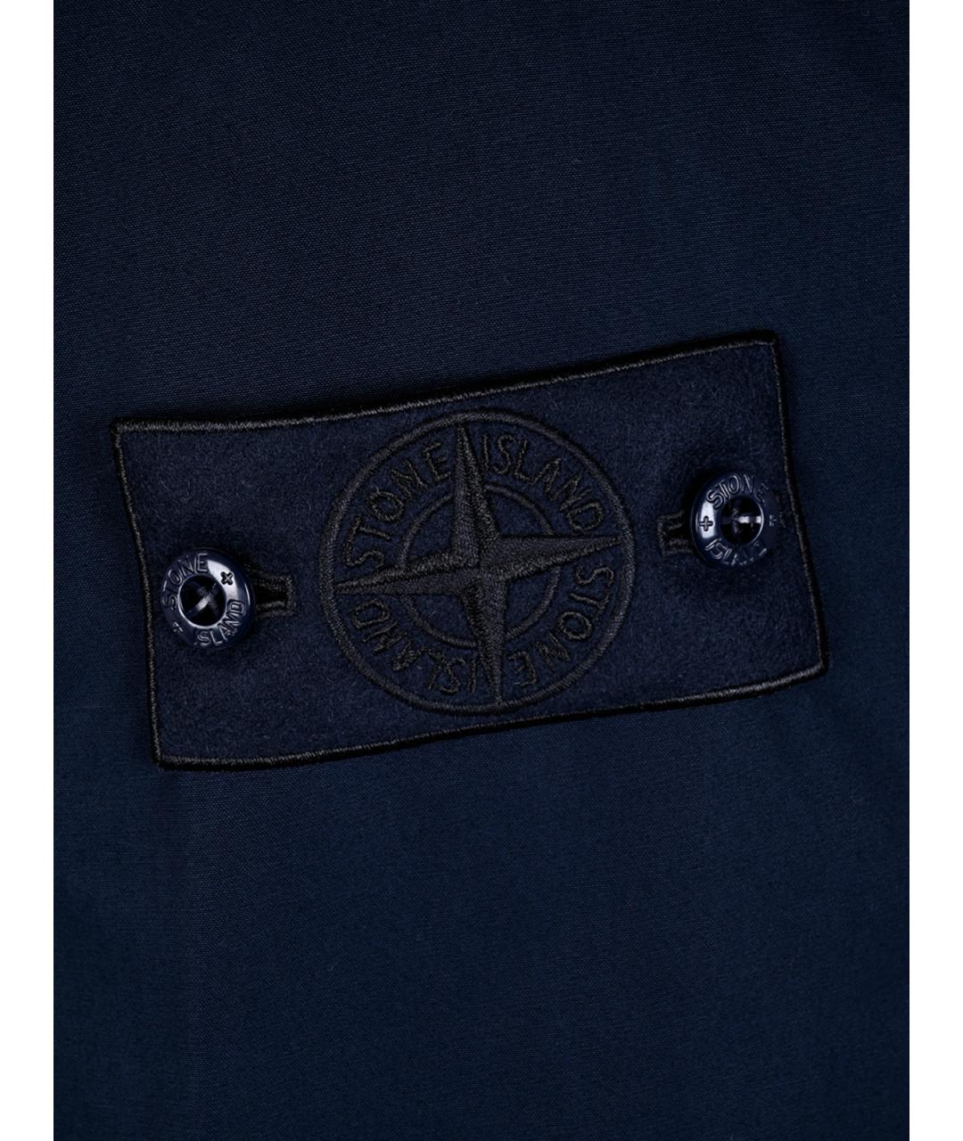 STONE ISLAND Темно-синяя хлопковая куртка, фото 6