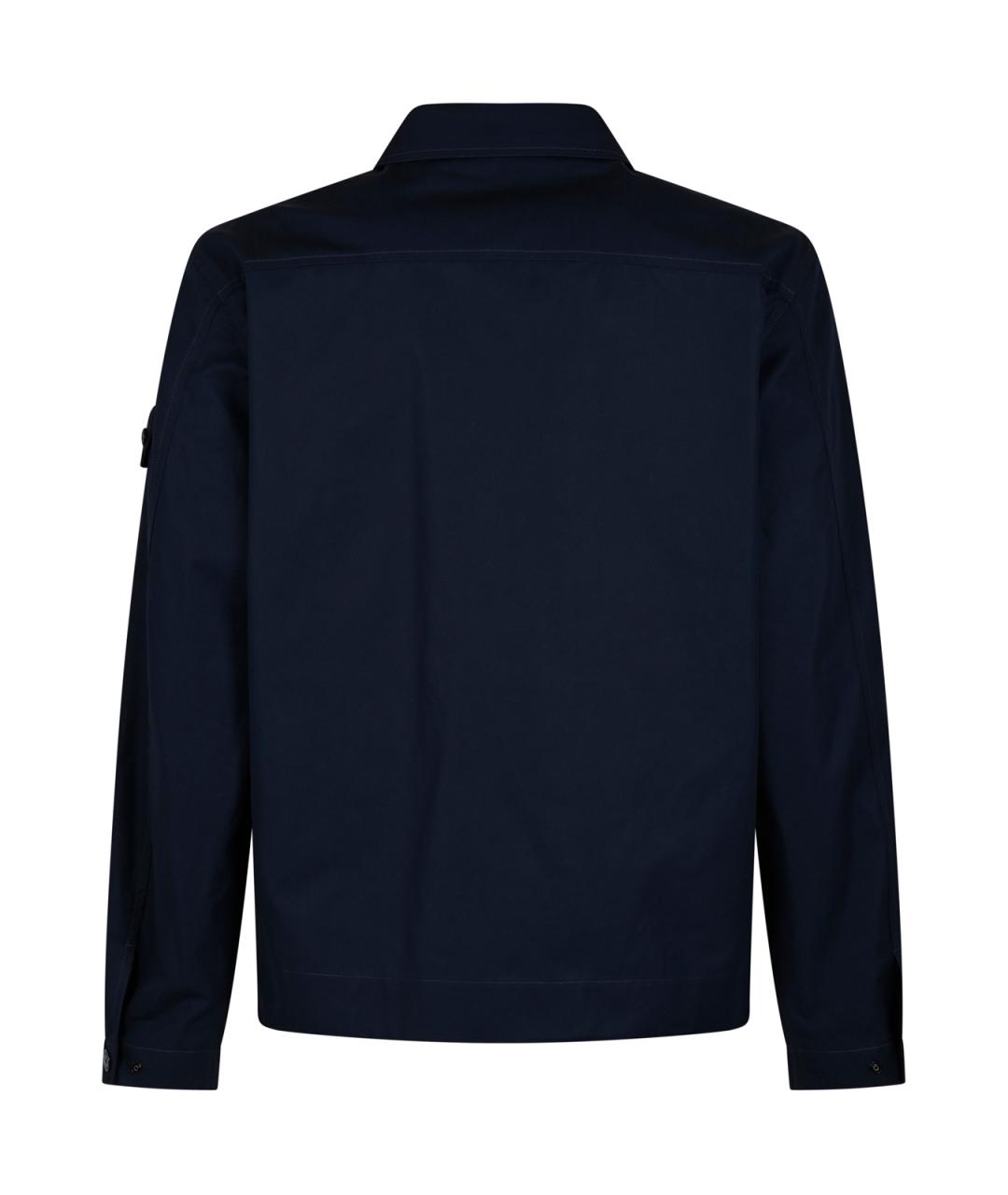 STONE ISLAND Темно-синяя хлопковая куртка, фото 3