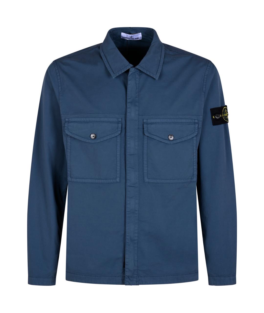 STONE ISLAND Синяя хлопковая кэжуал рубашка, фото 1