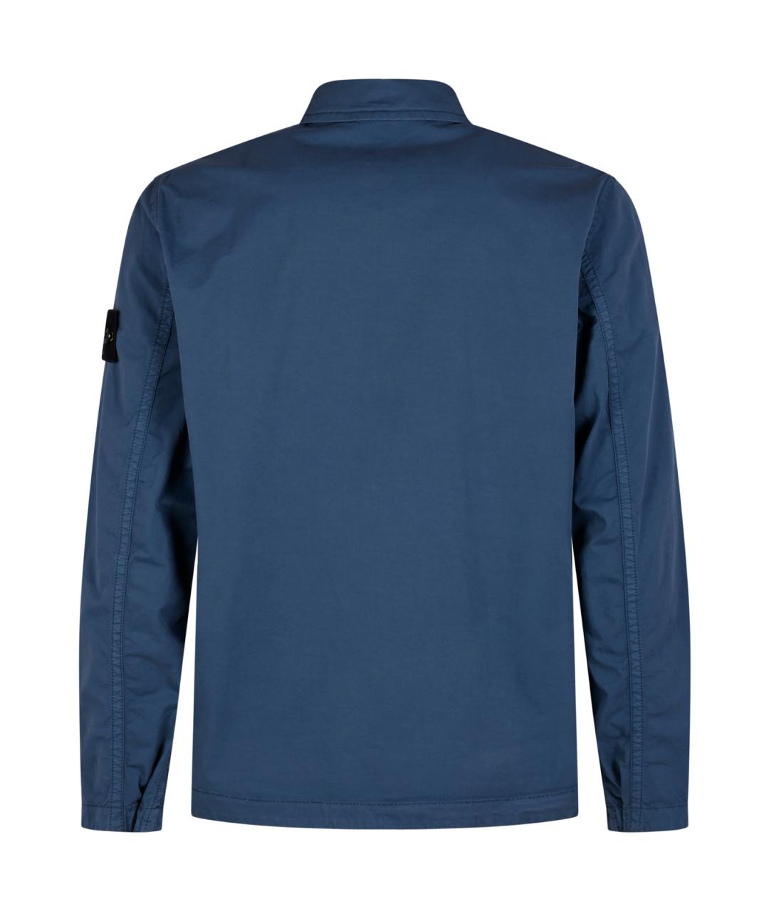 STONE ISLAND Синяя хлопковая кэжуал рубашка, фото 4