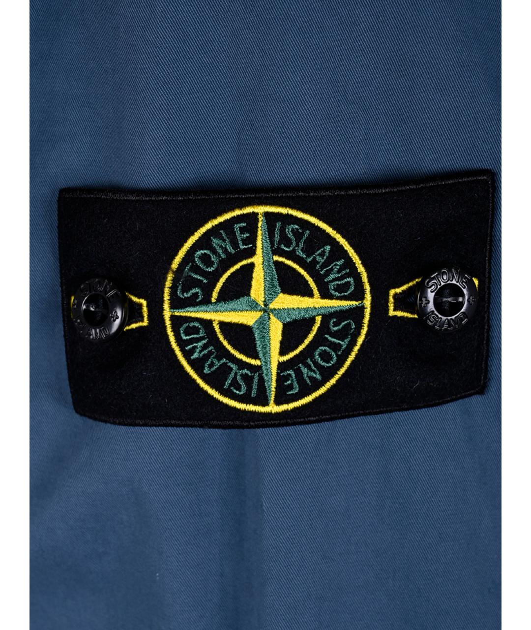 STONE ISLAND Синяя хлопковая кэжуал рубашка, фото 6