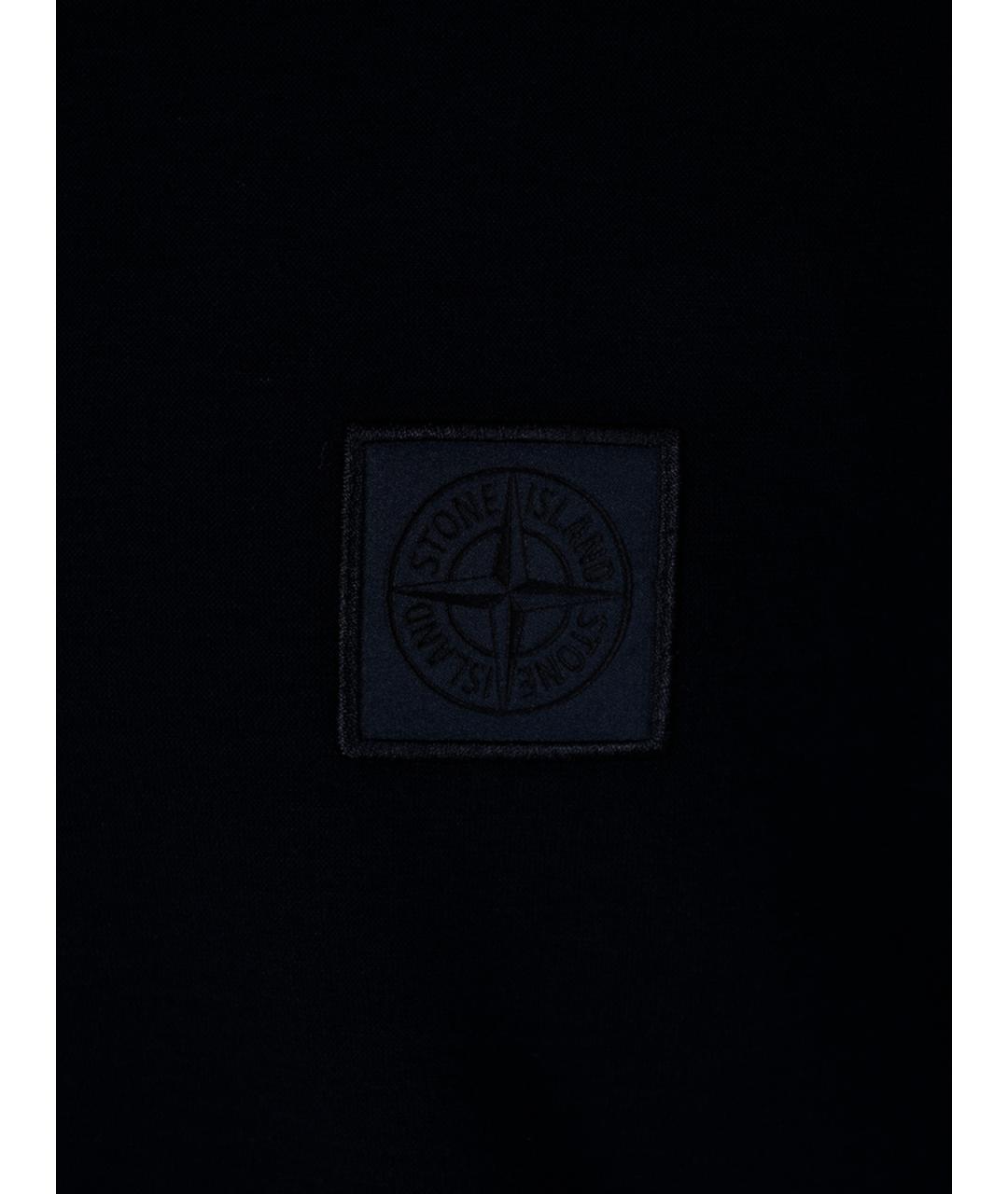 STONE ISLAND Темно-синяя хлопковая футболка, фото 6