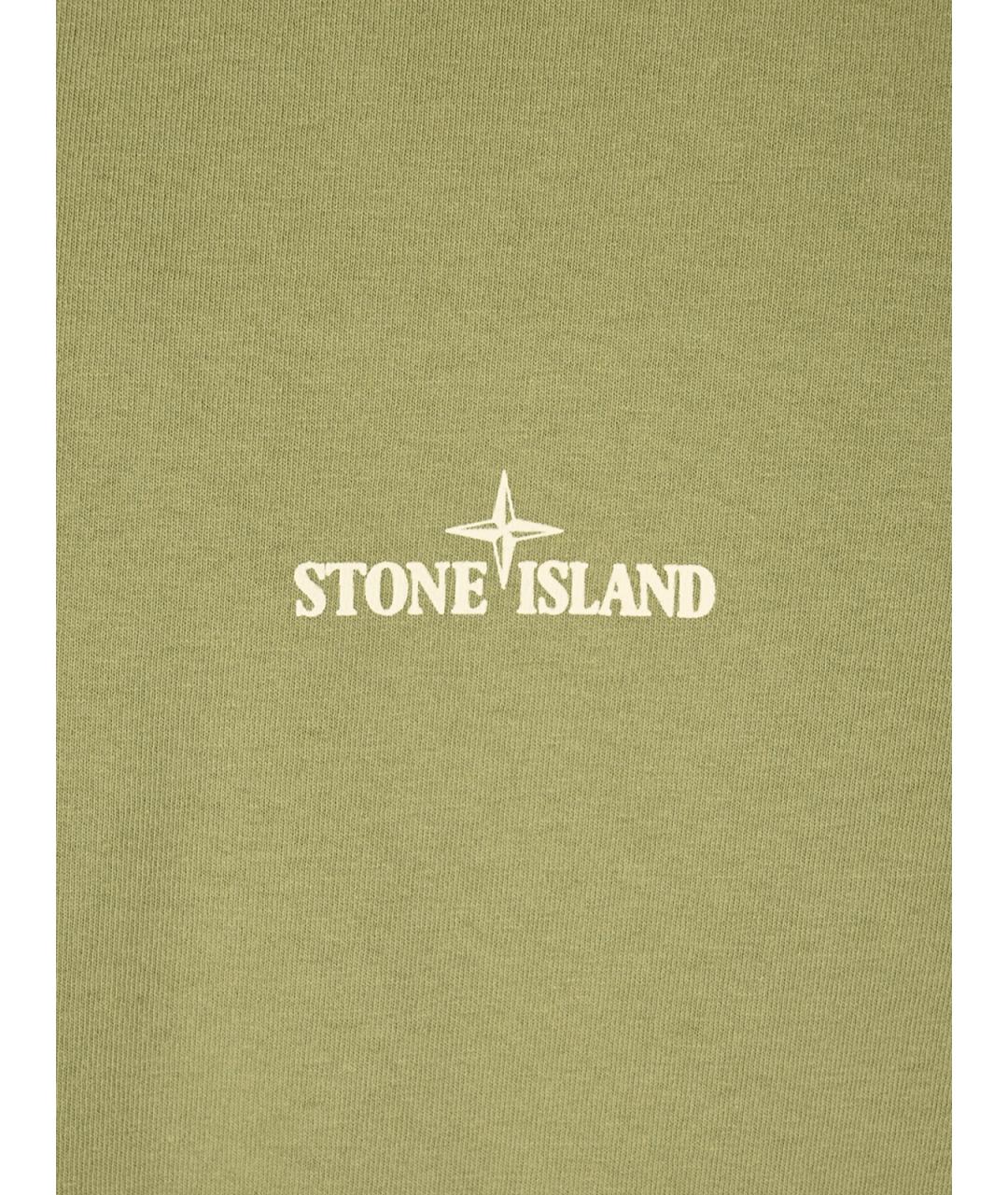 STONE ISLAND Зеленая хлопковая футболка, фото 6
