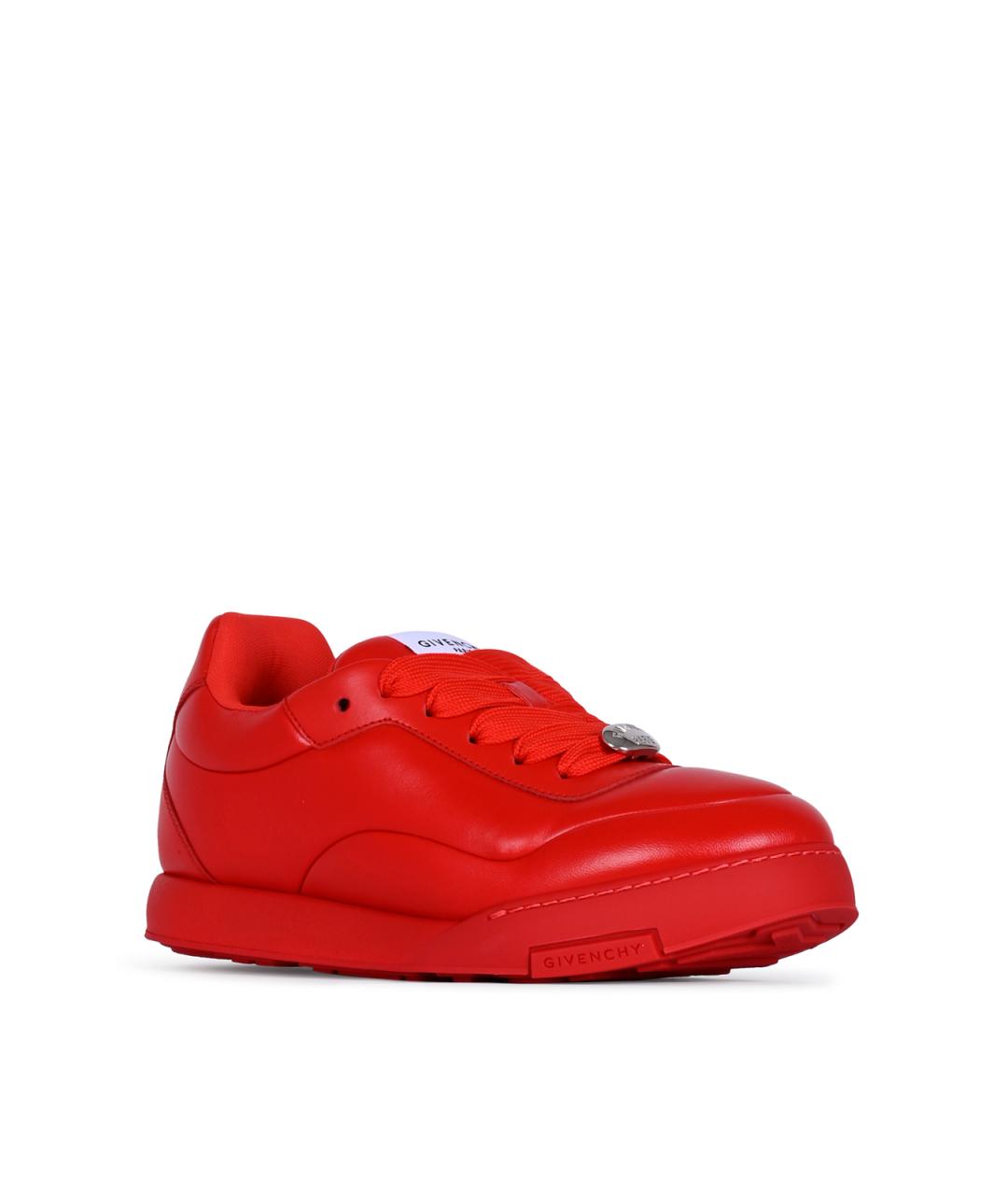 GIVENCHY Красные кожаные низкие кроссовки / кеды, фото 2