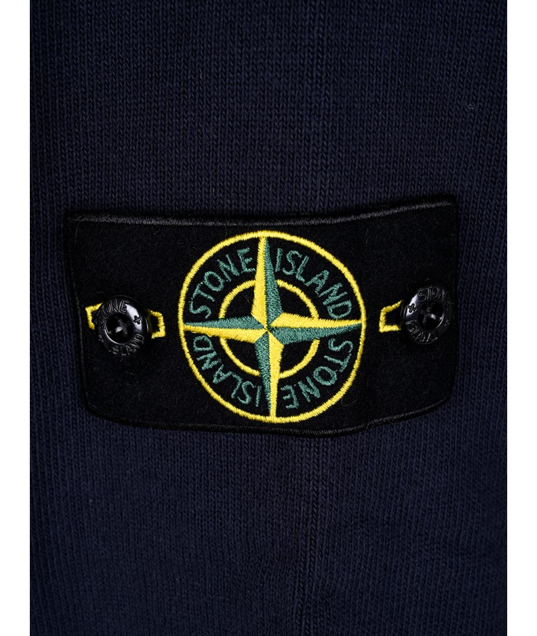 STONE ISLAND Синее хлопковое поло с длинным рукавом, фото 6