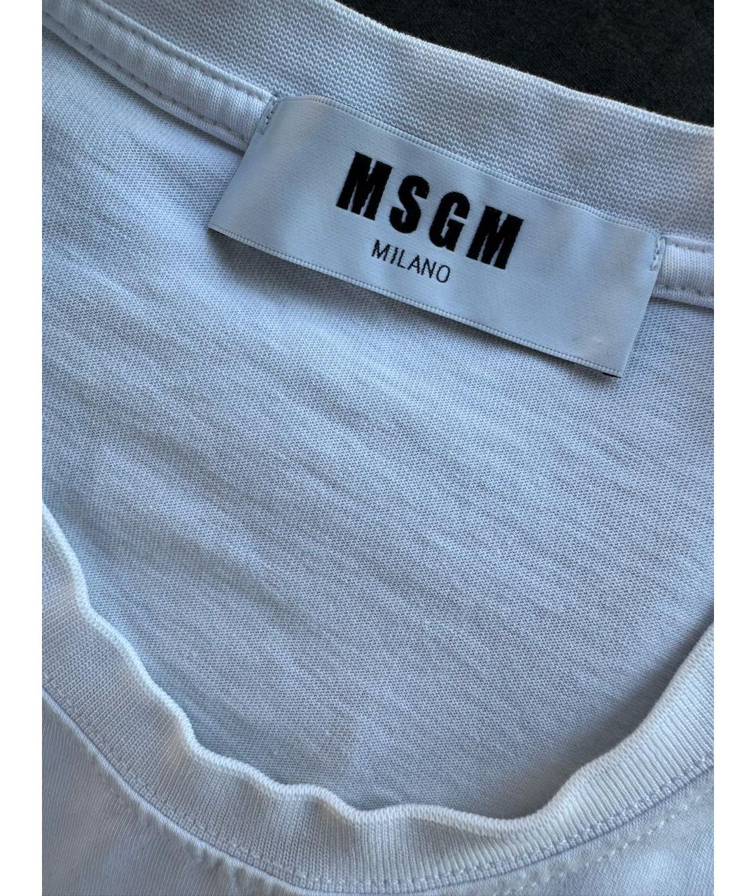 MSGM Белая хлопковая футболка, фото 4