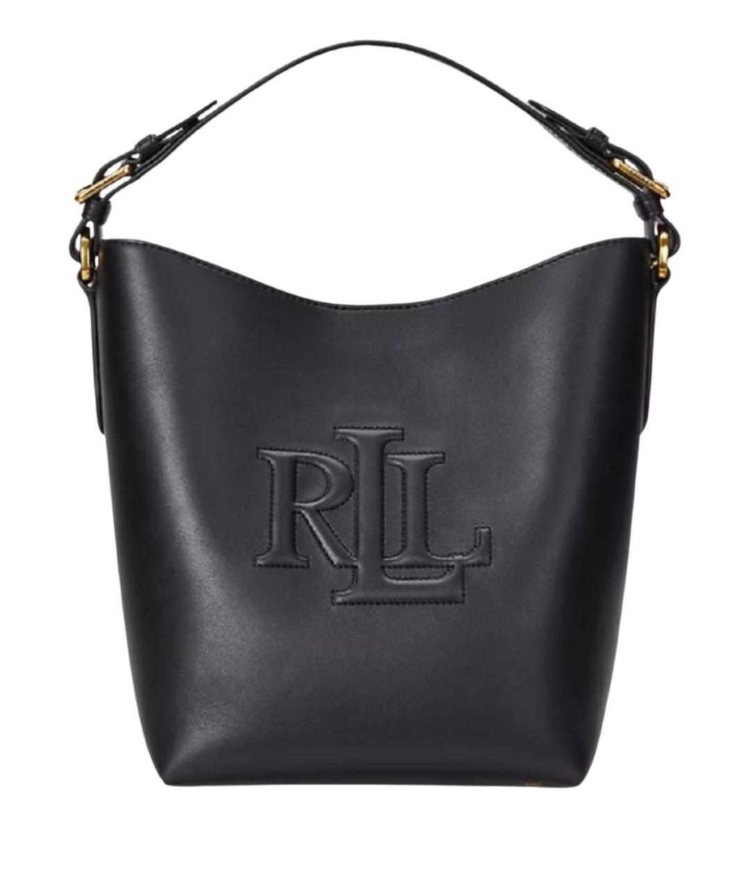 RALPH LAUREN Черная кожаная сумка через плечо, фото 1