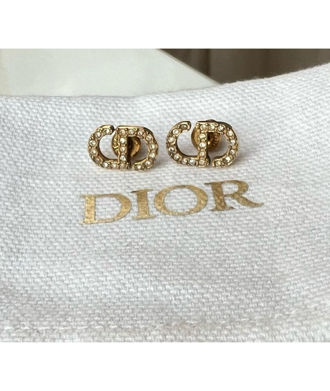 CHRISTIAN DIOR Золотые металлические серьги, фото 4
