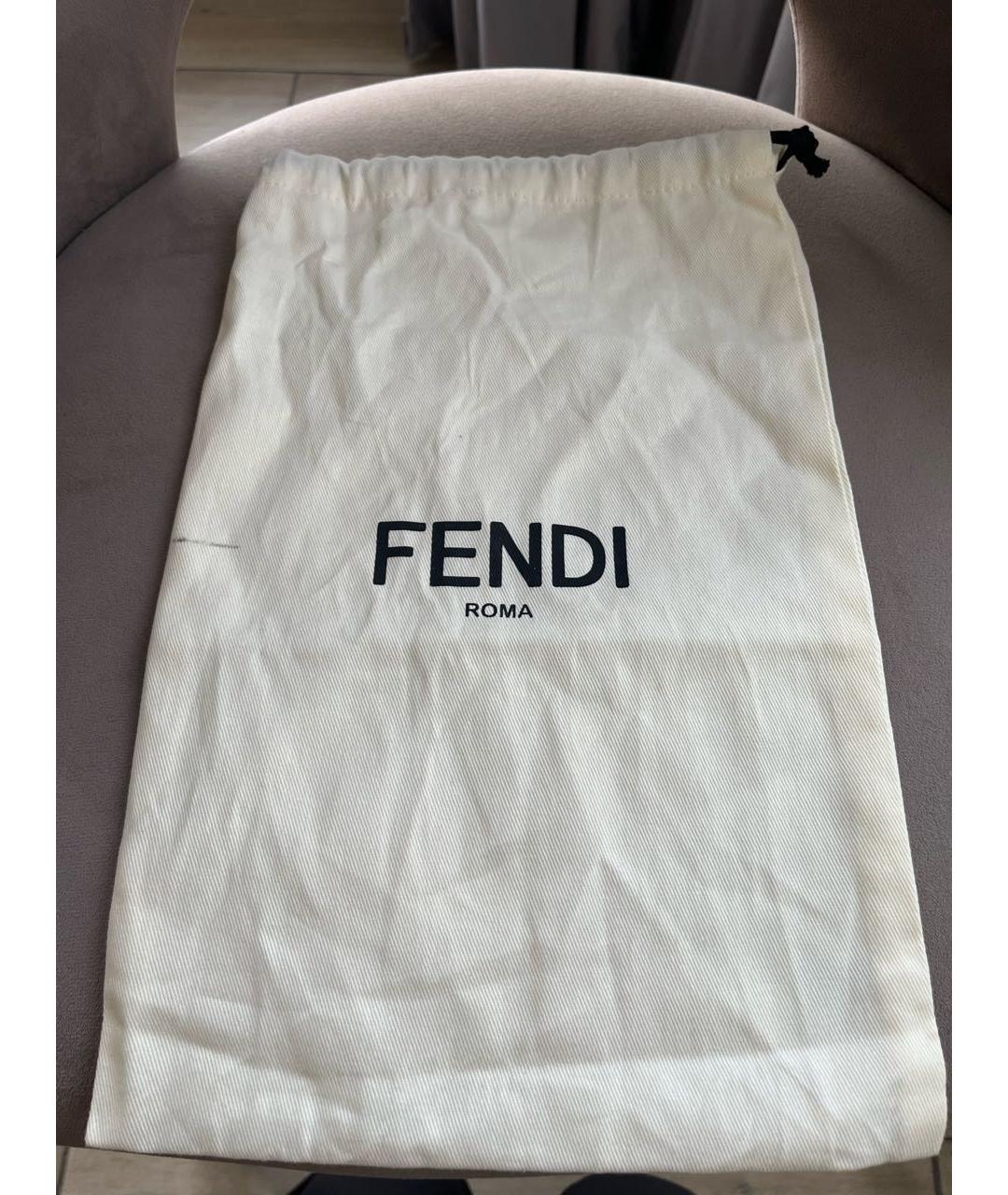 FENDI Черные кожаные босоножки, фото 7