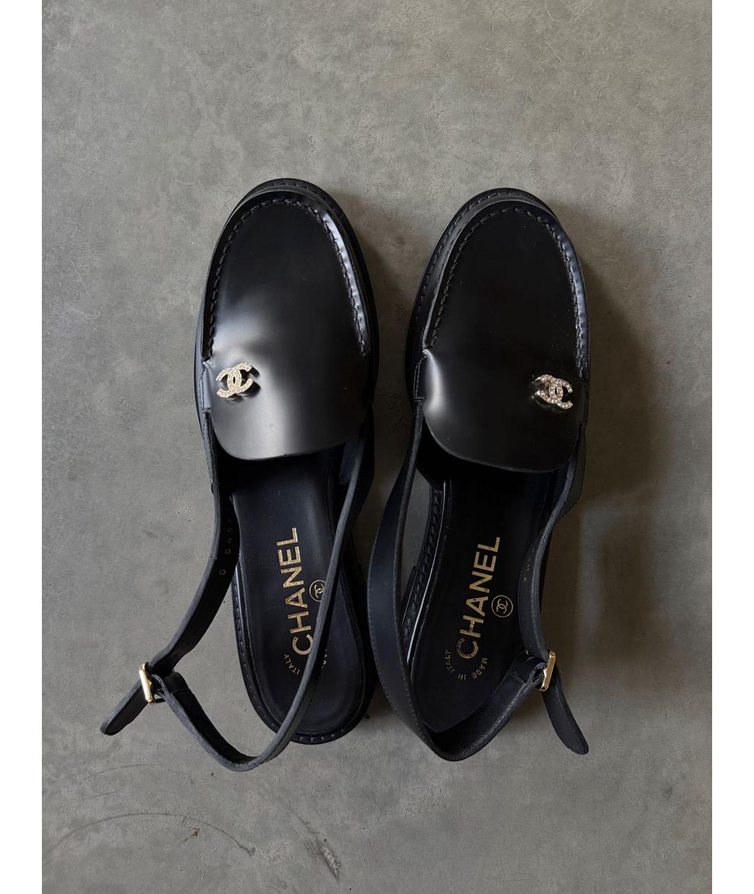 CHANEL Черные кожаные лоферы, фото 3