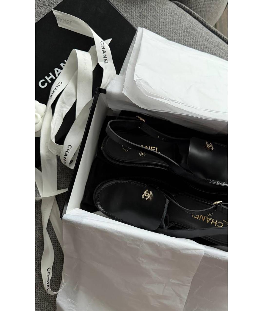 CHANEL Черные кожаные лоферы, фото 7