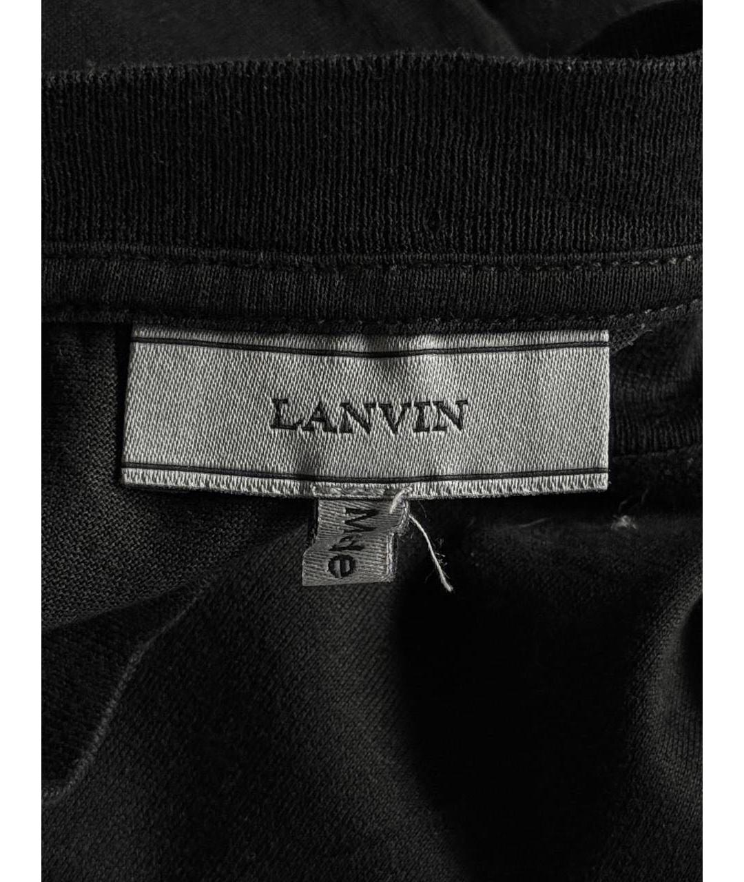 LANVIN Черная хлопковая футболка, фото 2