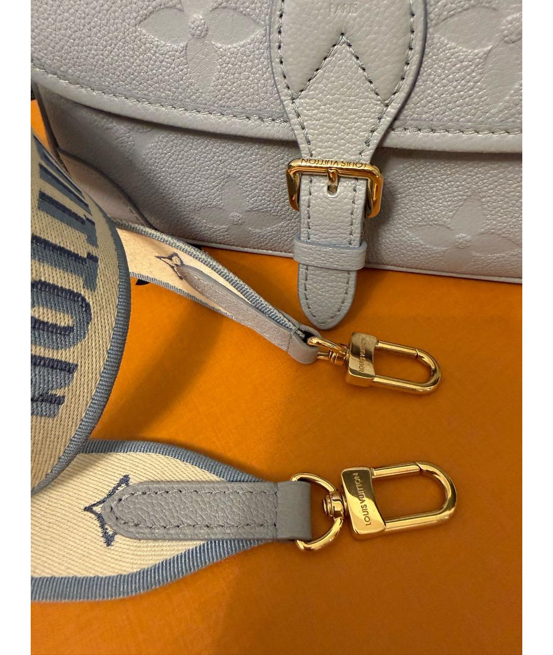 LOUIS VUITTON Голубая кожаная сумка через плечо, фото 6