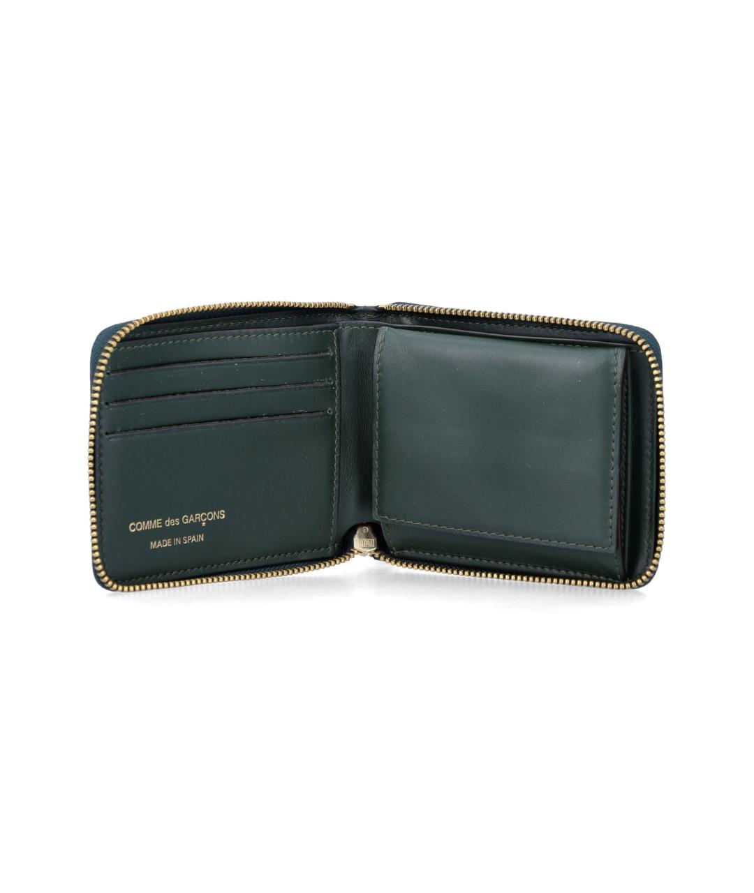 COMME DES GARÇONS WALLET Зеленый кожаный кошелек, фото 3