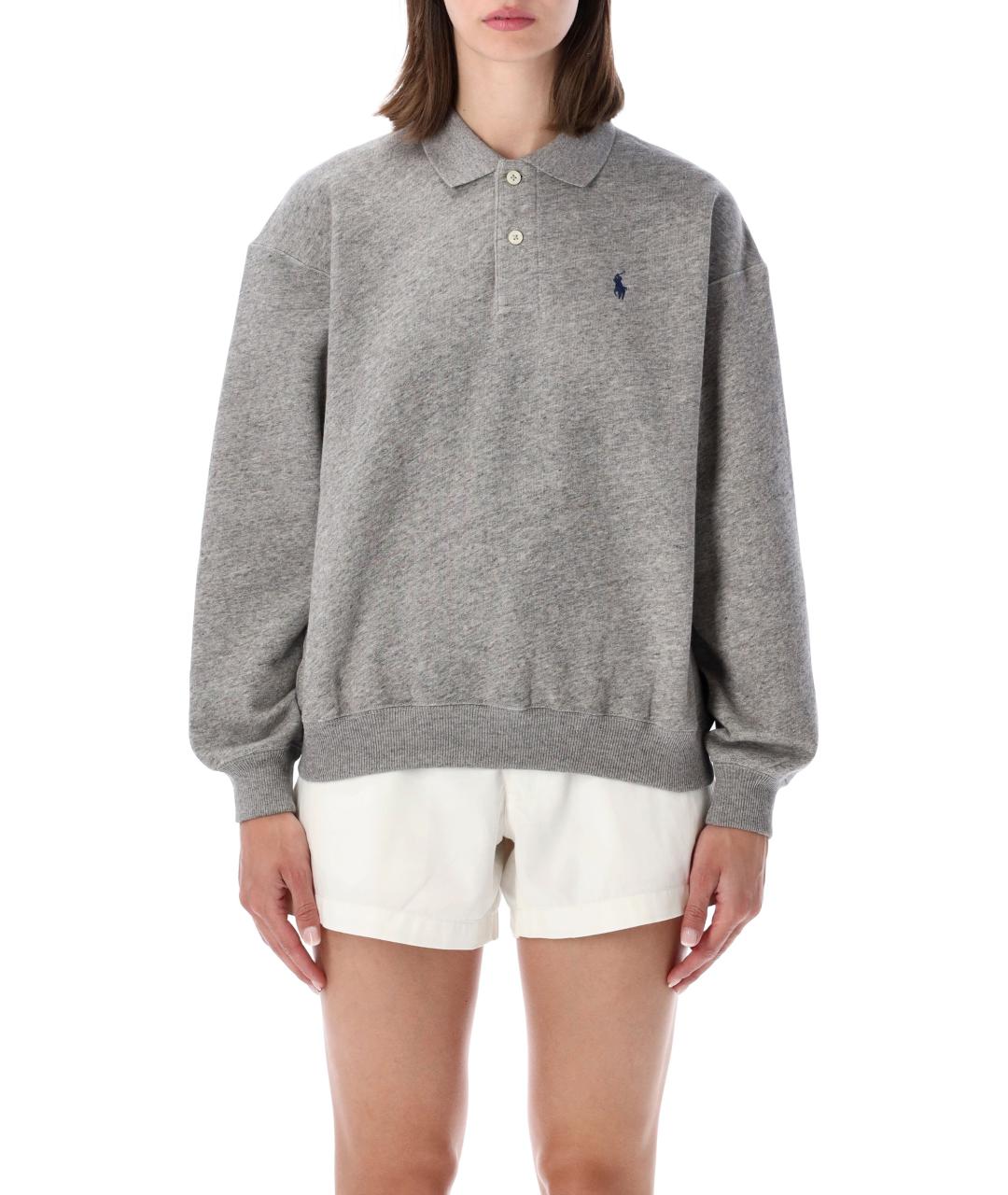 POLO RALPH LAUREN Серый хлопковый джемпер / свитер, фото 1
