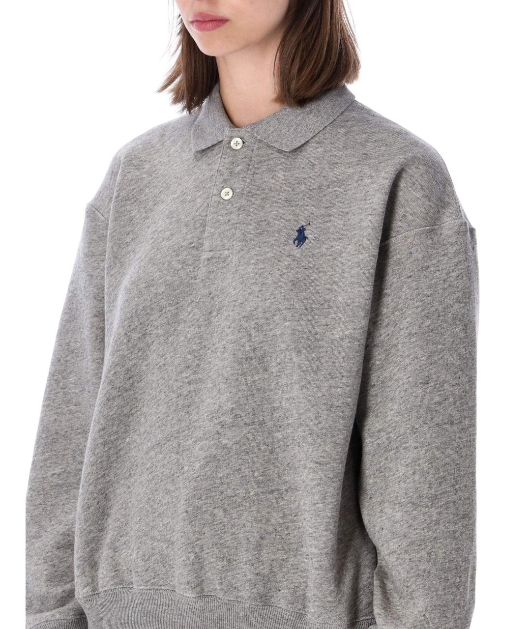 POLO RALPH LAUREN Серый хлопковый джемпер / свитер, фото 3