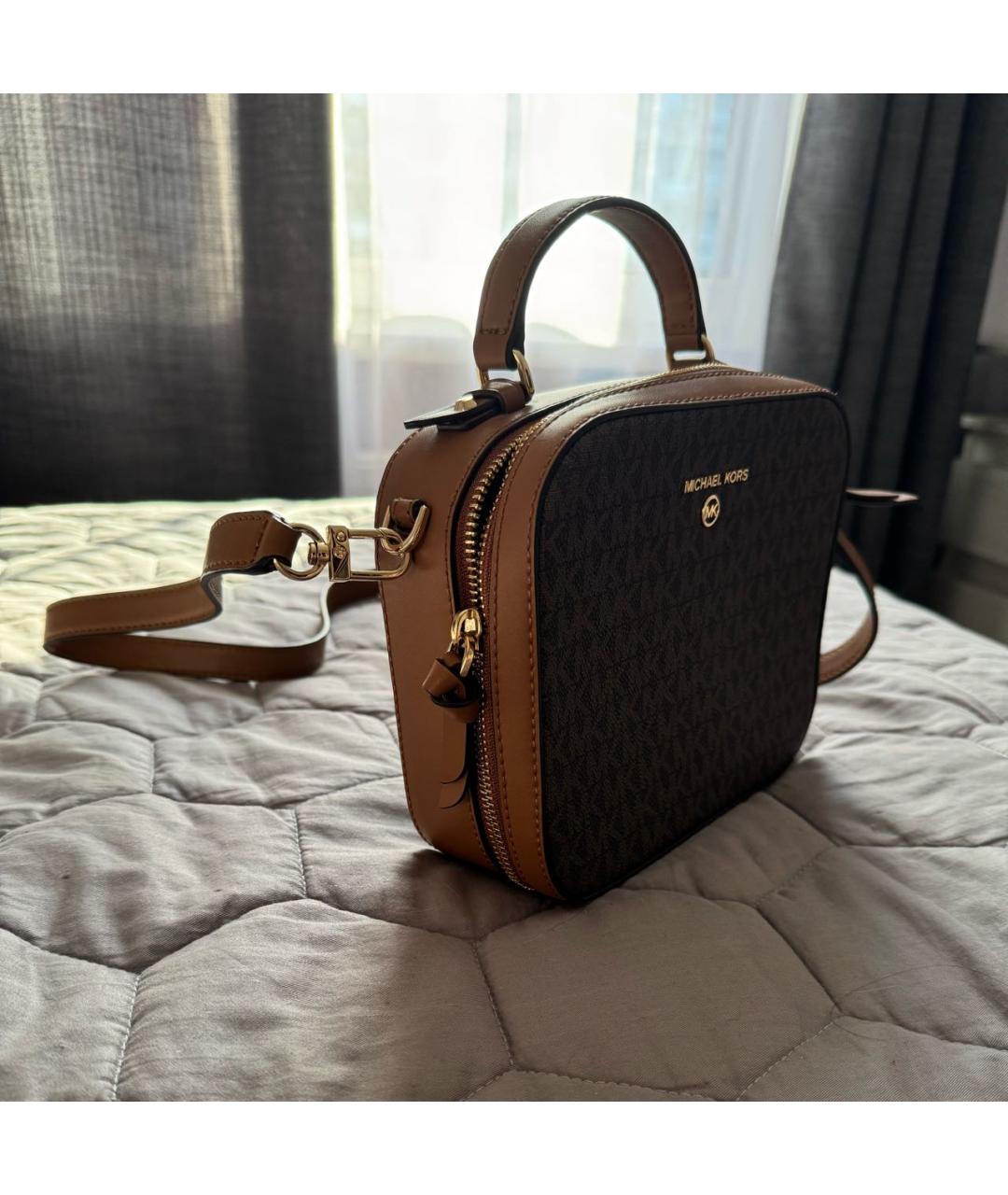 MICHAEL KORS Коричневая сумка с короткими ручками из искусственной кожи, фото 2