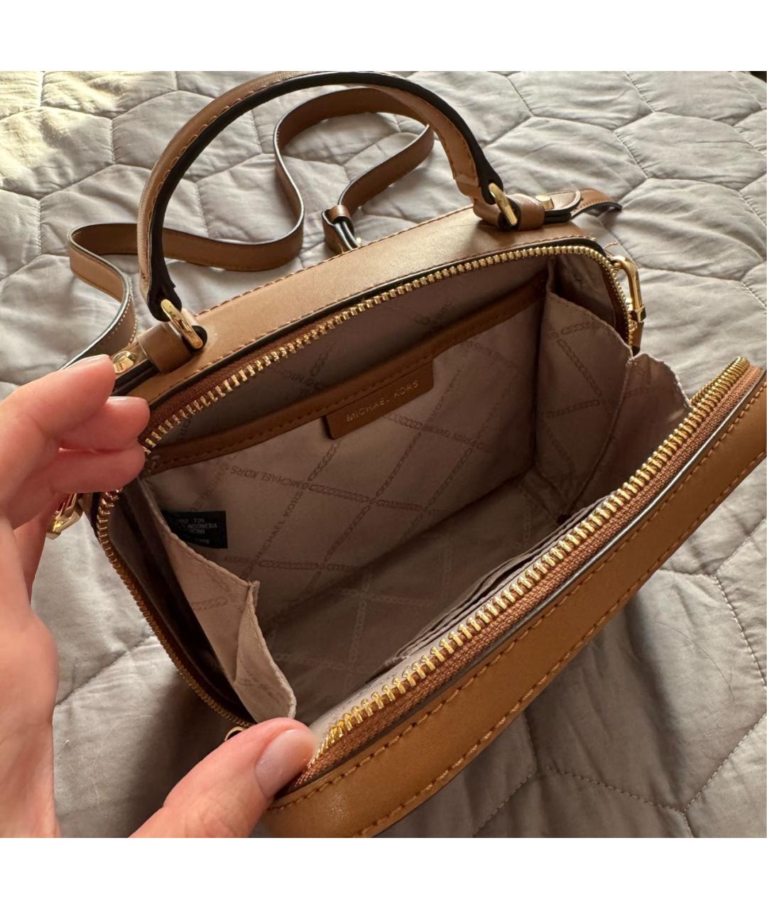 MICHAEL KORS Коричневая сумка с короткими ручками из искусственной кожи, фото 4