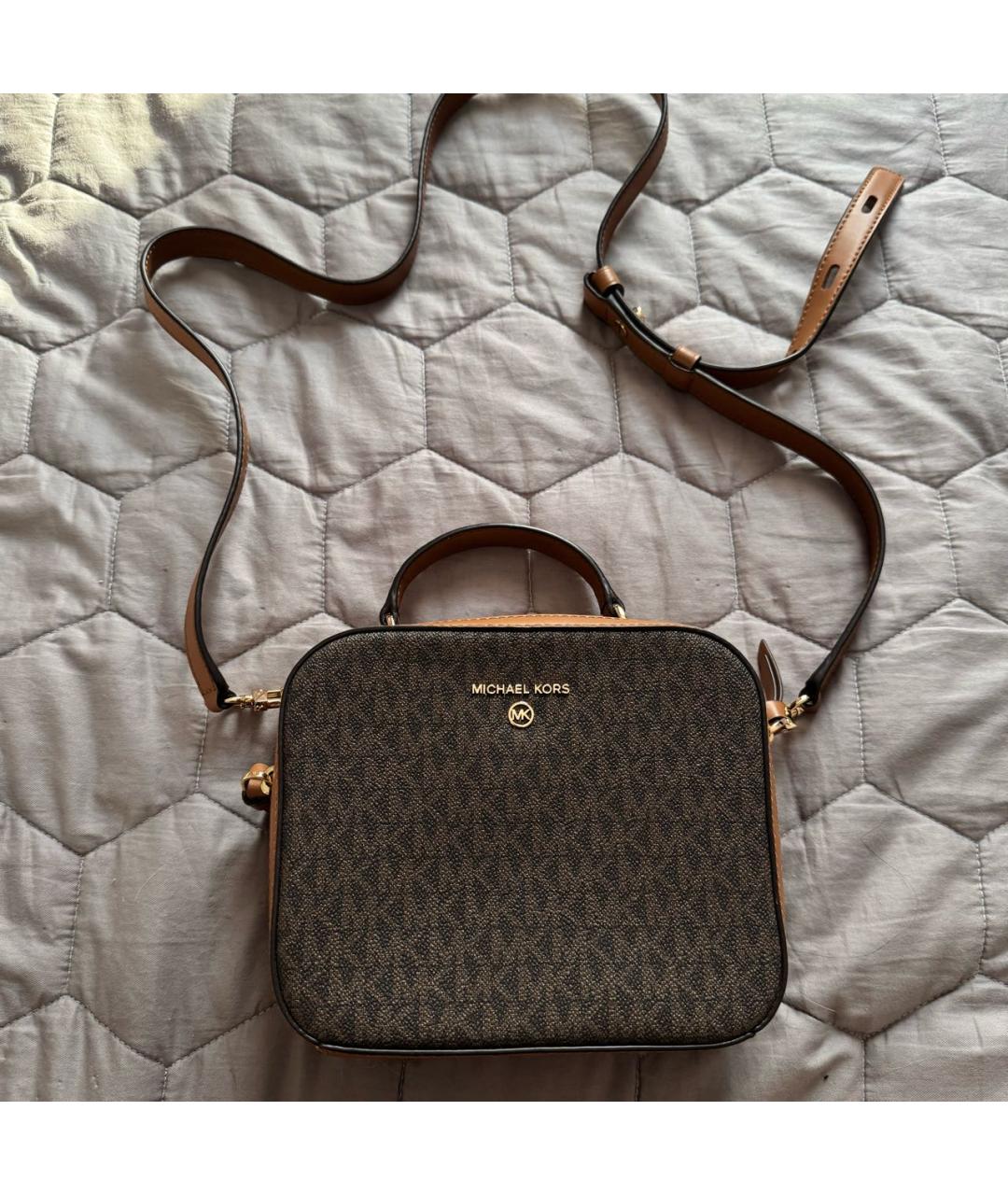 MICHAEL KORS Коричневая сумка с короткими ручками из искусственной кожи, фото 6
