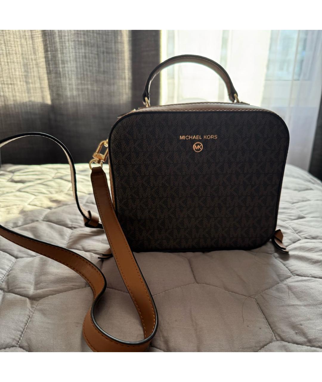 MICHAEL KORS Коричневая сумка с короткими ручками из искусственной кожи, фото 3