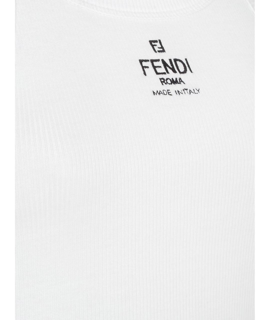 FENDI Белая хлопковая майка, фото 3