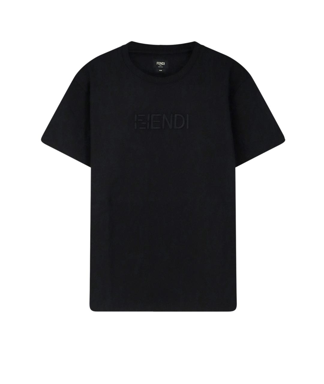 FENDI Черная хлопковая футболка, фото 1